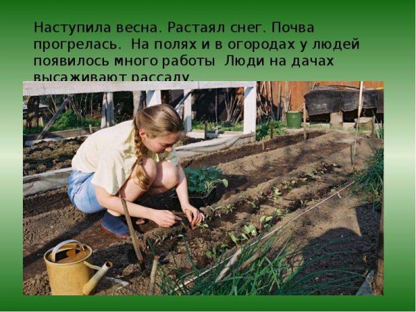 Весенний труд раскраска