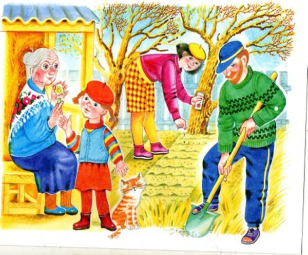 Труд людей весной