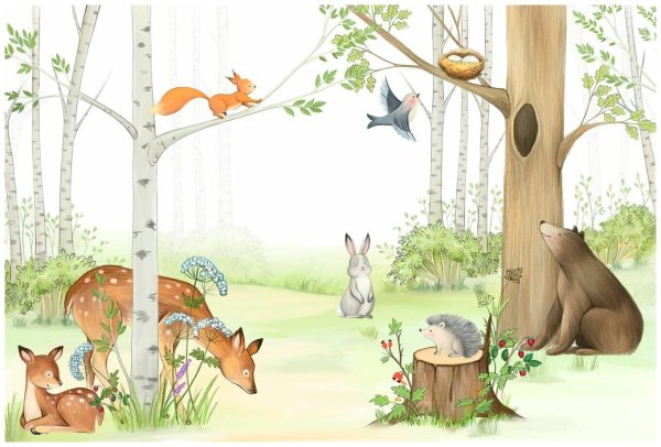 Лиса в зимнем лесу