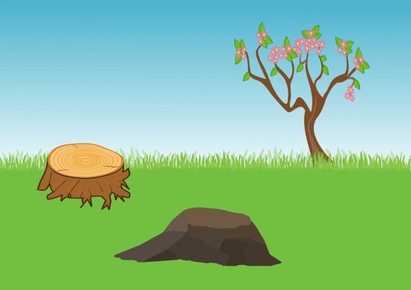 Полянка с пеньками для детей