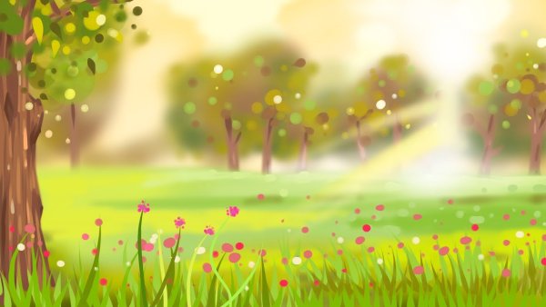 Мультяшная Поляна с подснежниками