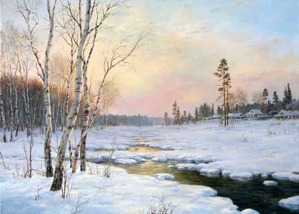 «Ранняя Весна в русской деревне». Автор: Владимир Жданов.