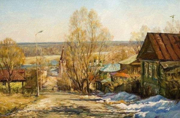 Весна в деревне живопись