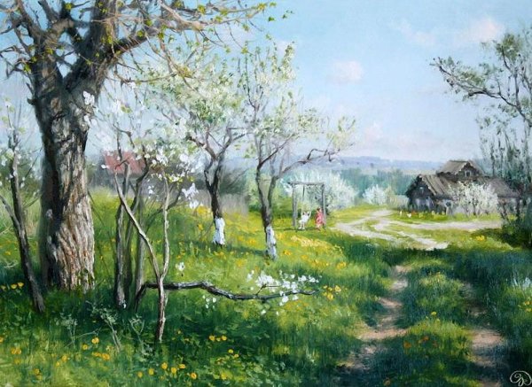 Художник Владимир Жданов Весна в Печорах