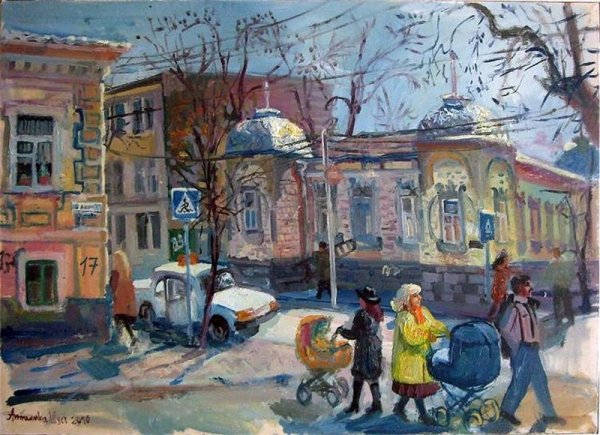 Картина улица города для дошкольников