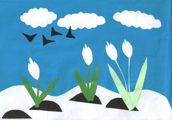 Весенняя аппликация для детей