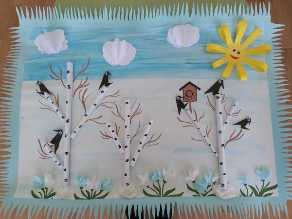 Аппликация птицы