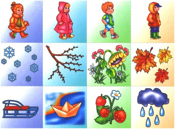 Карточки по временам года