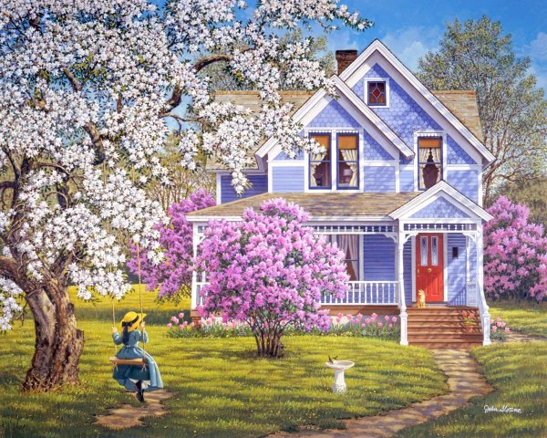 Весенняя деревенька John Sloane.