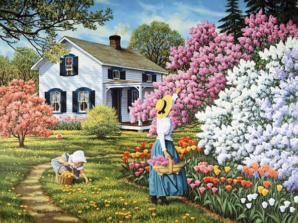 Весенняя деревенька John Sloane.