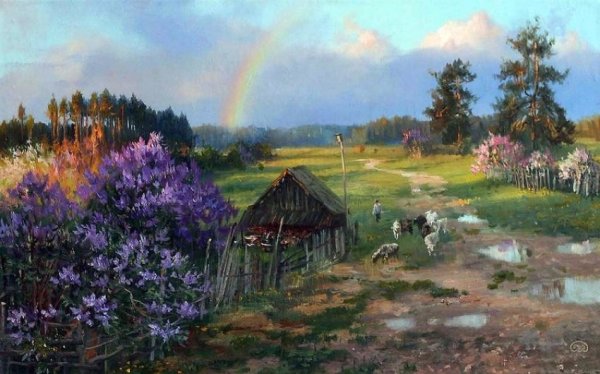 Художник Жданов Владимир Юрьевич лето в деревне картины