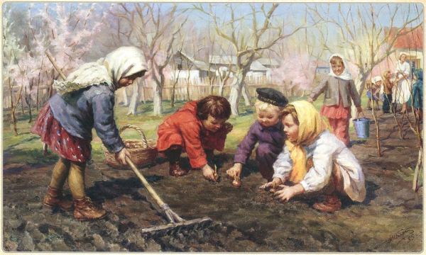 Борис Кустодиев хоровод 1912