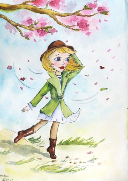Рисунок весенний ветерок