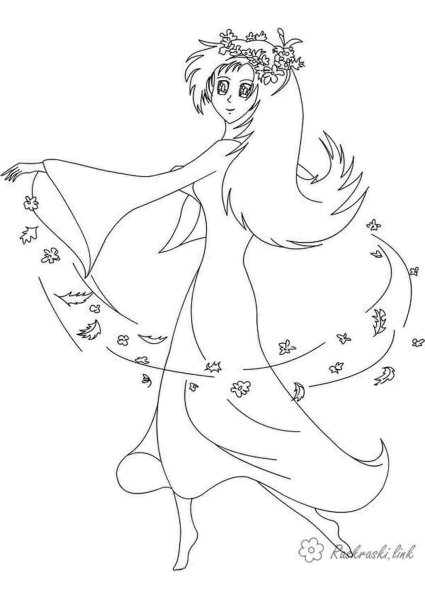 Девушка Весна раскраска