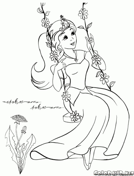 Девушка Весна раскраска