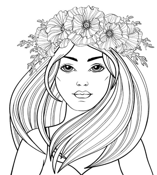 Раскраска девушка осень