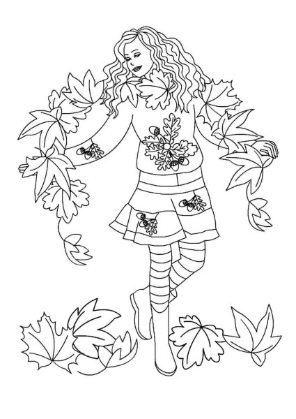 Девушка Весна раскраска