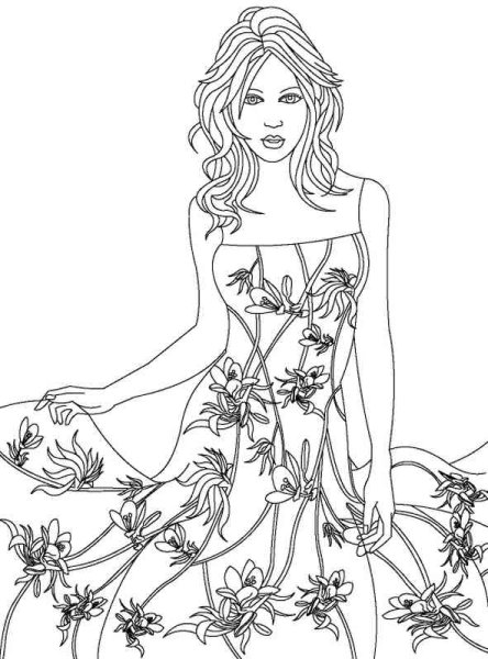 Девочка Весна раскраска