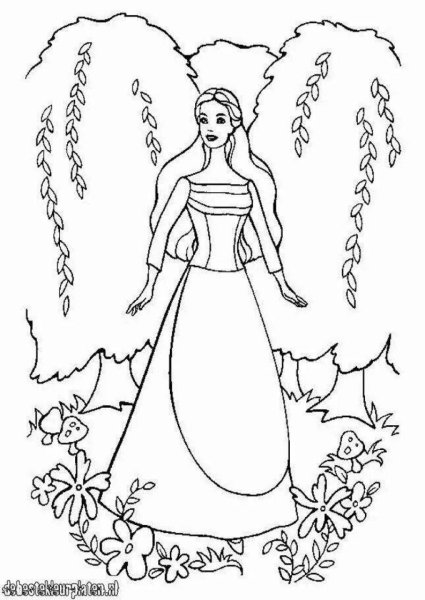 Красавица Весна раскраска