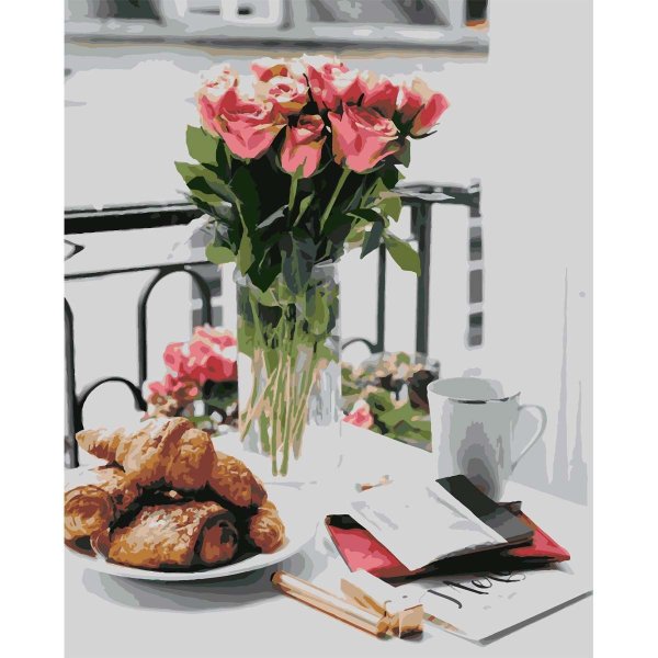 Красивый завтрак с цветами