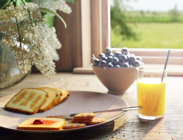 Утро лето завтрак