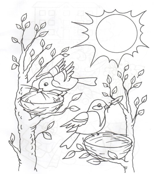 Весенний рисунок карандашом