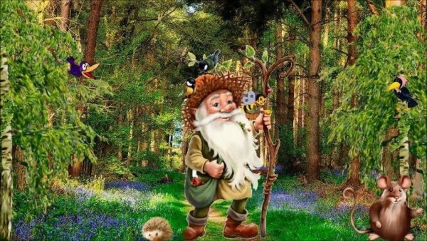 Старичок Лесовичок в лесу