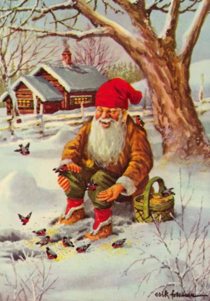 Лесовичок в зимнем лесу