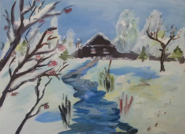 Весенний пейзаж рисунок