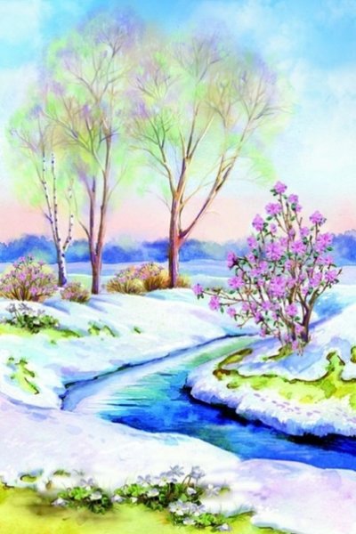 Рисование Весна старшая группа