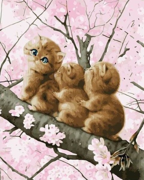 Кот с желтыми цветами