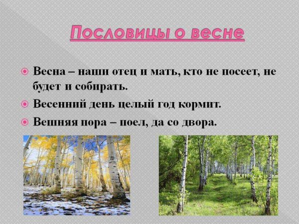 Пословицы и поговорки о весне