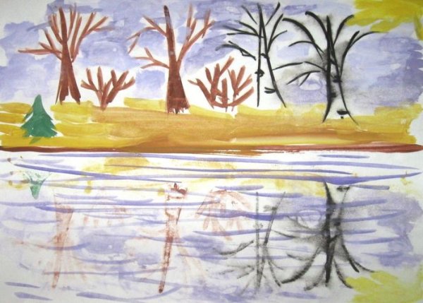 Рисование весеннего пейзажа