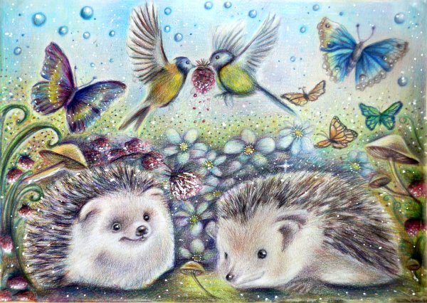 Птицы акриловыми красками