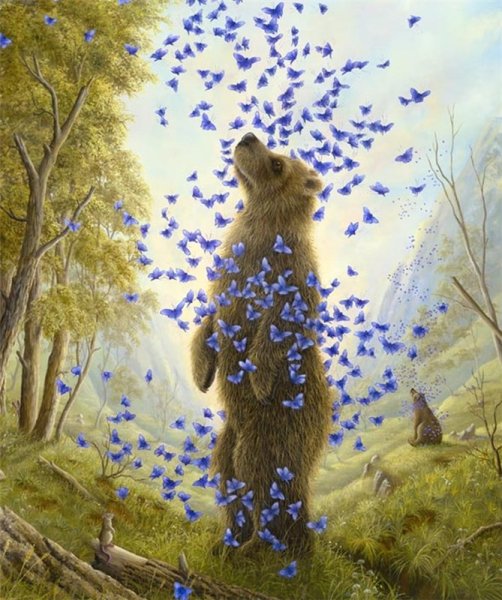 Весна птицы акварель