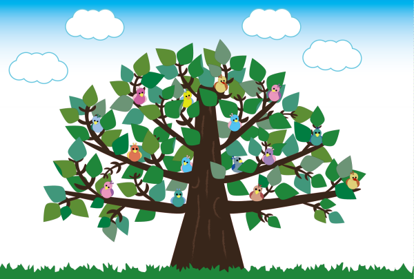 Весеннее дерево в детском саду