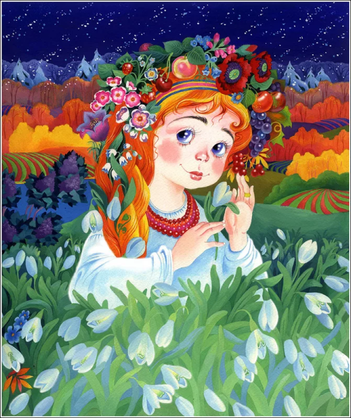 Портрет девушки весны для детей