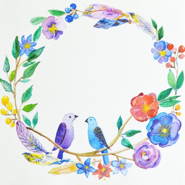 Цветочная рамка круглая