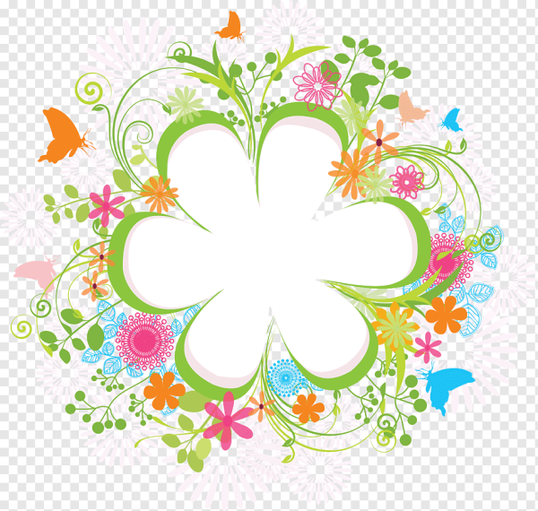 Весенний венок на прозрачном фоне