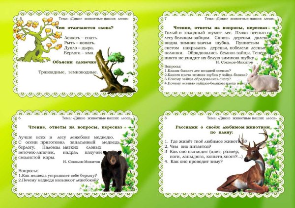 Животные весной для дошкольников