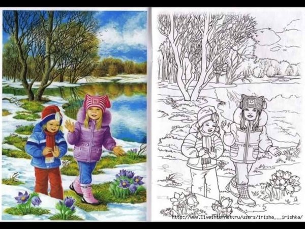 Весенний пейзаж для детей