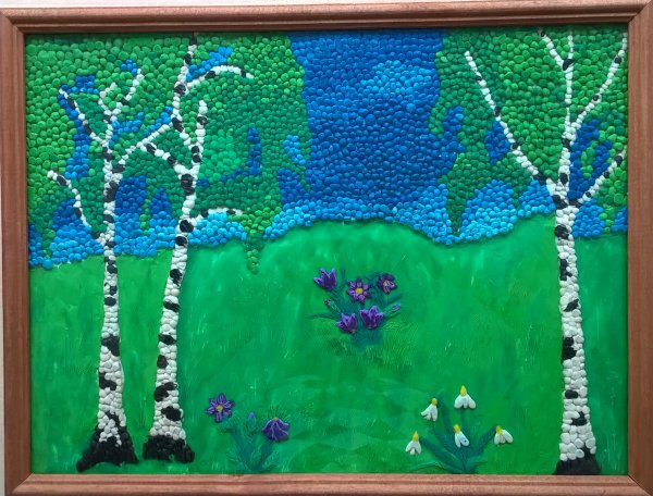 Пластилиновая аппликация Весна