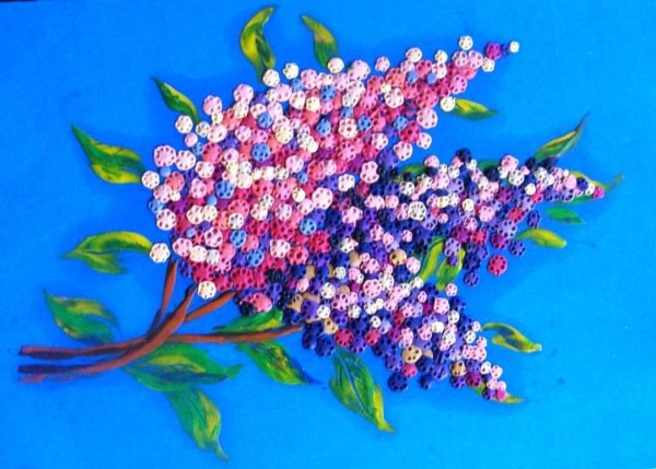 Пластилинография сирень
