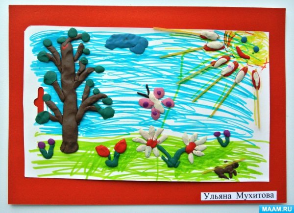 Пластилиновая картина Весна