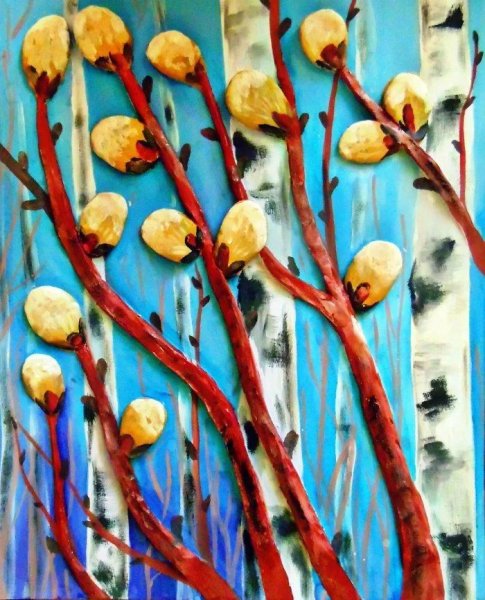 Поделка из веточек вербы