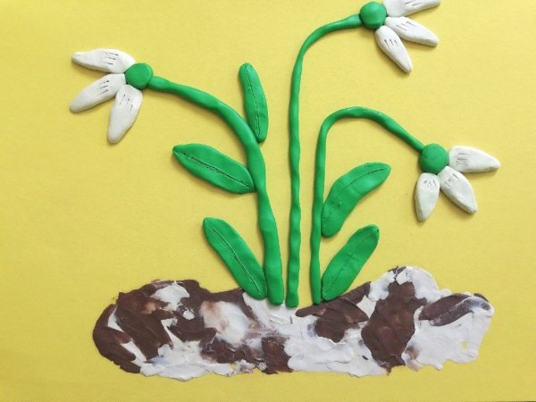 Лепка подснежники