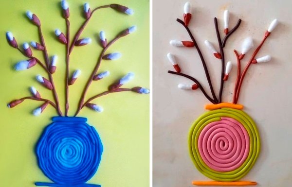 Поделка из пластилина Весна