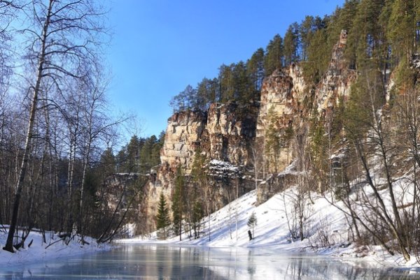 Уральский лес Чусовая зима