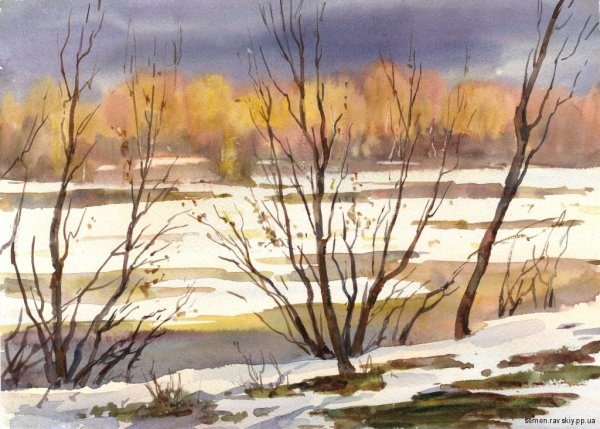 Ранняя Весна акварель