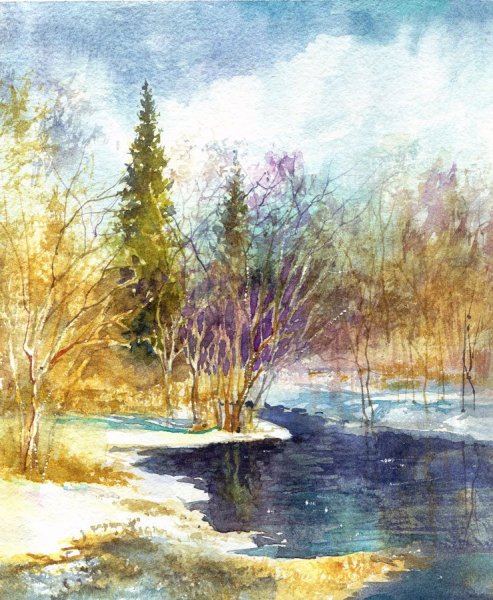 Весна акварель